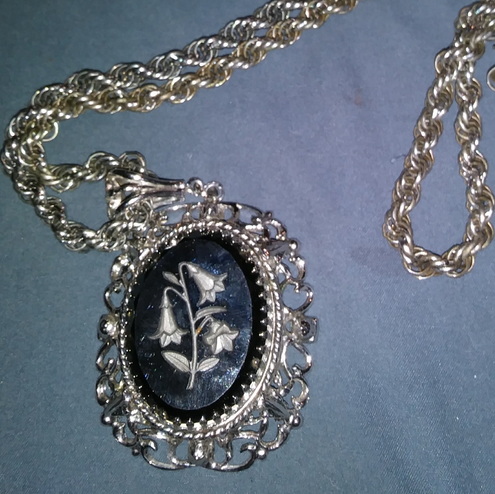 Waiting and Davis signed floral pendant